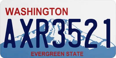 WA license plate AXR3521