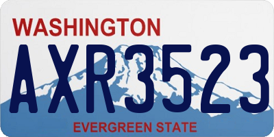 WA license plate AXR3523