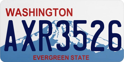 WA license plate AXR3526