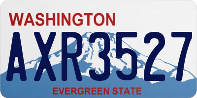 WA license plate AXR3527
