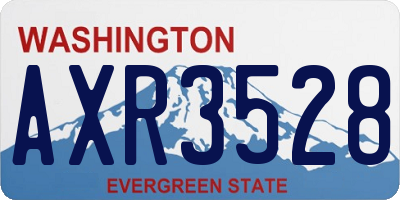 WA license plate AXR3528