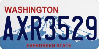 WA license plate AXR3529