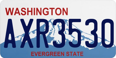 WA license plate AXR3530