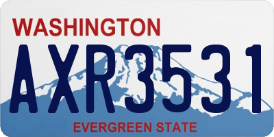 WA license plate AXR3531
