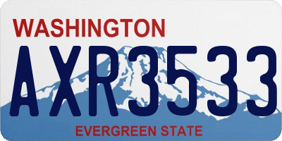 WA license plate AXR3533