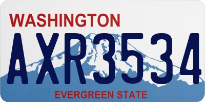 WA license plate AXR3534