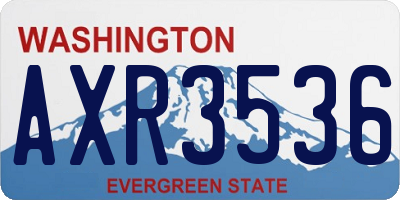 WA license plate AXR3536