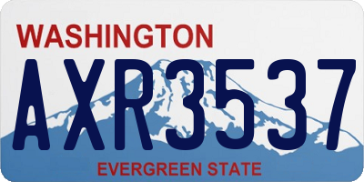 WA license plate AXR3537