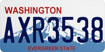 WA license plate AXR3538
