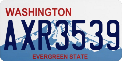 WA license plate AXR3539