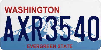 WA license plate AXR3540
