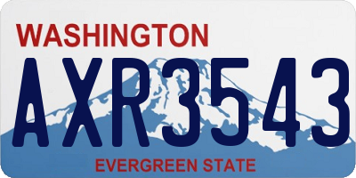 WA license plate AXR3543