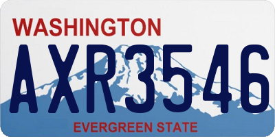 WA license plate AXR3546