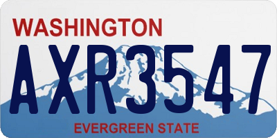 WA license plate AXR3547