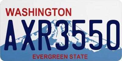 WA license plate AXR3550