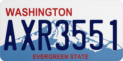 WA license plate AXR3551