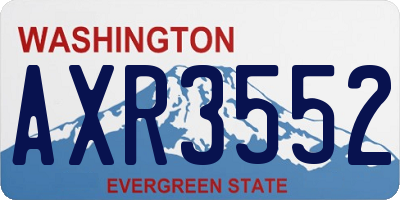 WA license plate AXR3552