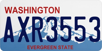 WA license plate AXR3553