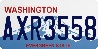 WA license plate AXR3558