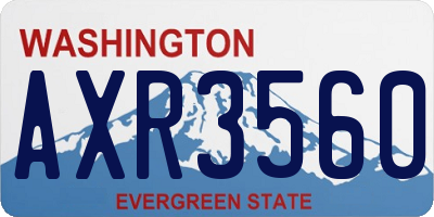 WA license plate AXR3560