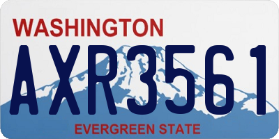 WA license plate AXR3561