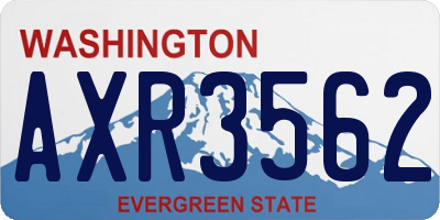 WA license plate AXR3562