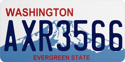 WA license plate AXR3566