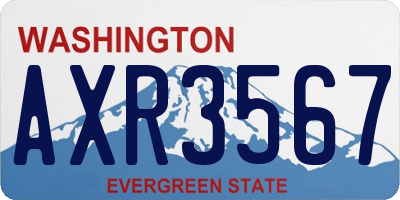 WA license plate AXR3567