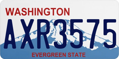 WA license plate AXR3575