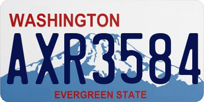 WA license plate AXR3584