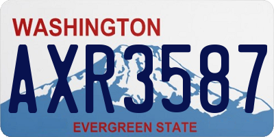 WA license plate AXR3587