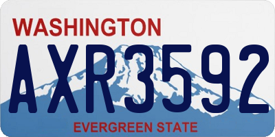 WA license plate AXR3592