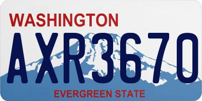 WA license plate AXR3670