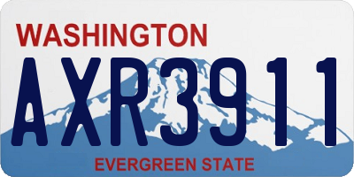 WA license plate AXR3911