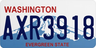 WA license plate AXR3918