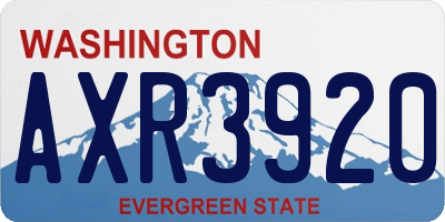 WA license plate AXR3920