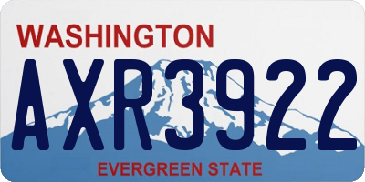 WA license plate AXR3922