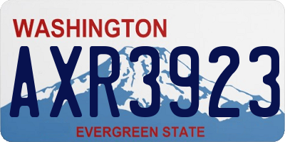 WA license plate AXR3923