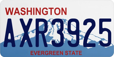 WA license plate AXR3925