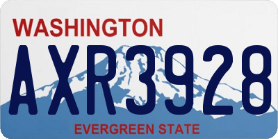 WA license plate AXR3928