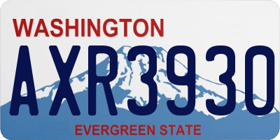 WA license plate AXR3930