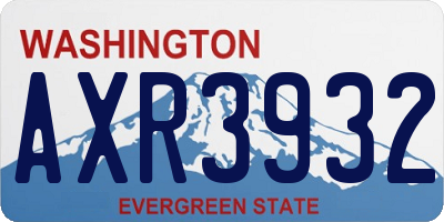 WA license plate AXR3932