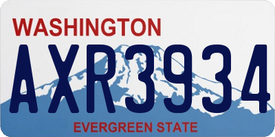 WA license plate AXR3934