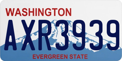 WA license plate AXR3939