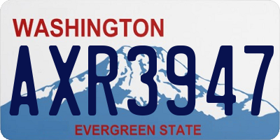 WA license plate AXR3947