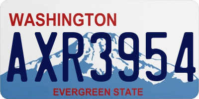 WA license plate AXR3954