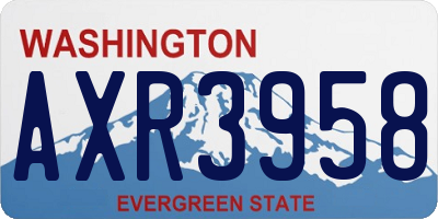 WA license plate AXR3958