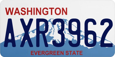 WA license plate AXR3962