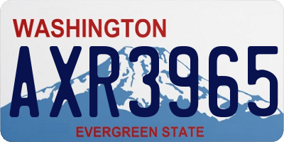 WA license plate AXR3965