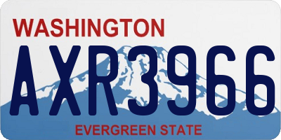 WA license plate AXR3966